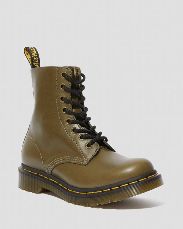 Dr Martens Dámské Kotníkové Boty 1460 Pascal Wanama Olivy Zelené, CZ-759086